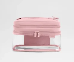 Clear Cosmetic Case in Blush Pink