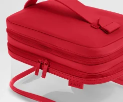 Clear Cosmetic Case in Cherry Red