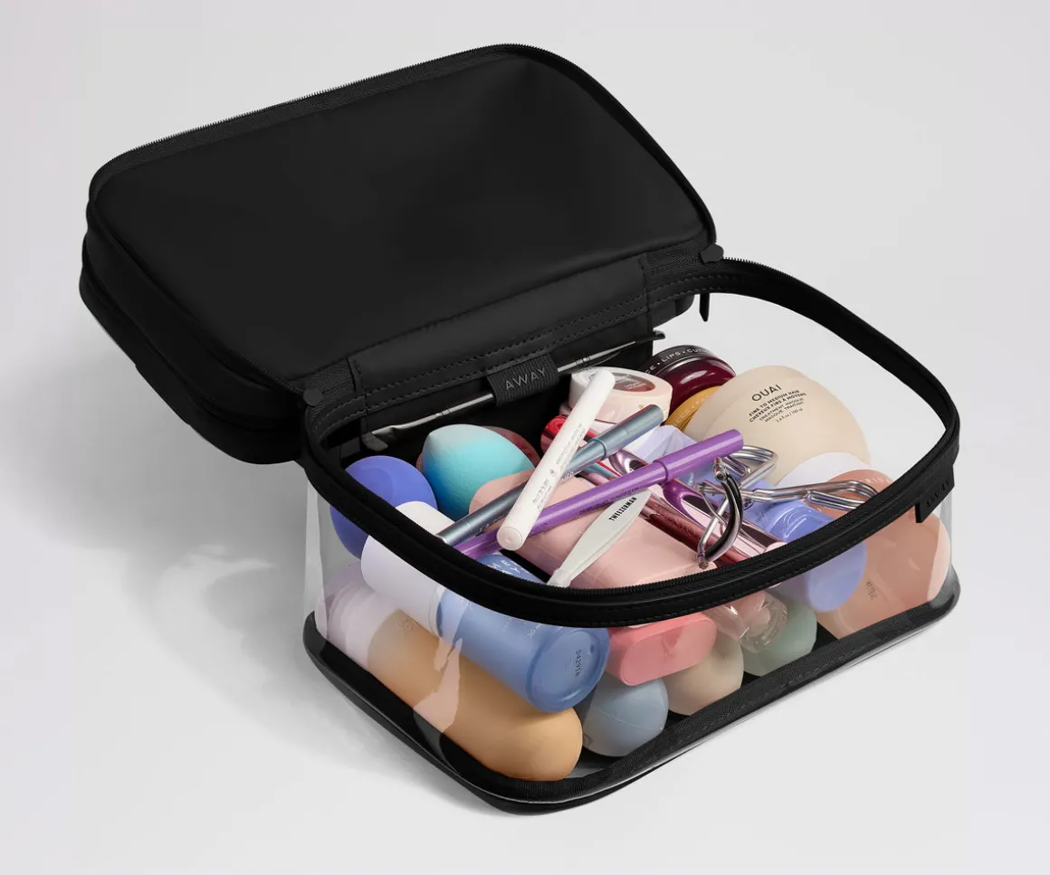 Clear Cosmetic Case in Jet Black
