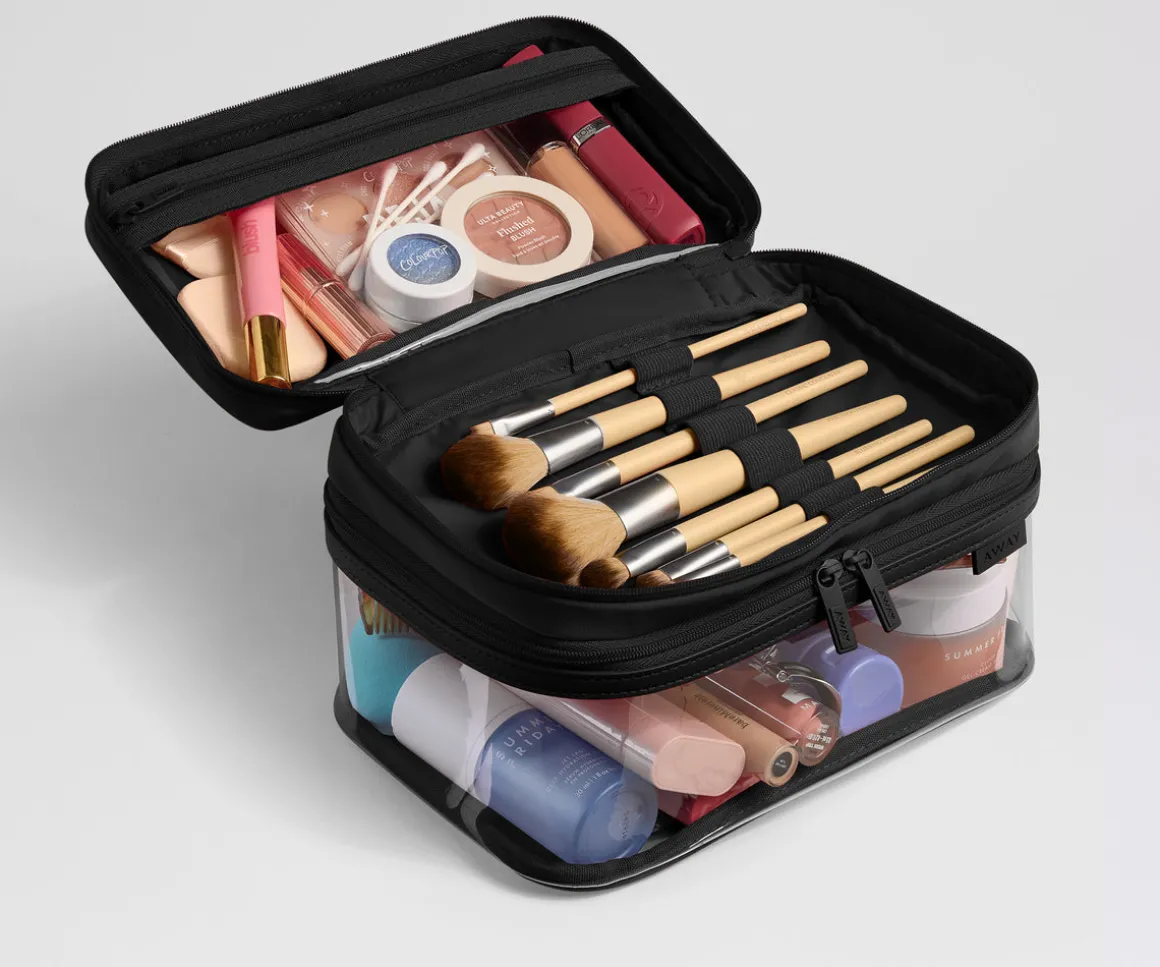 Clear Cosmetic Case in Jet Black