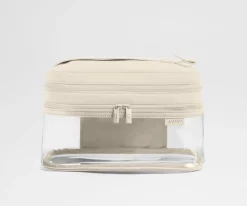 Clear Cosmetic Case in Salt White