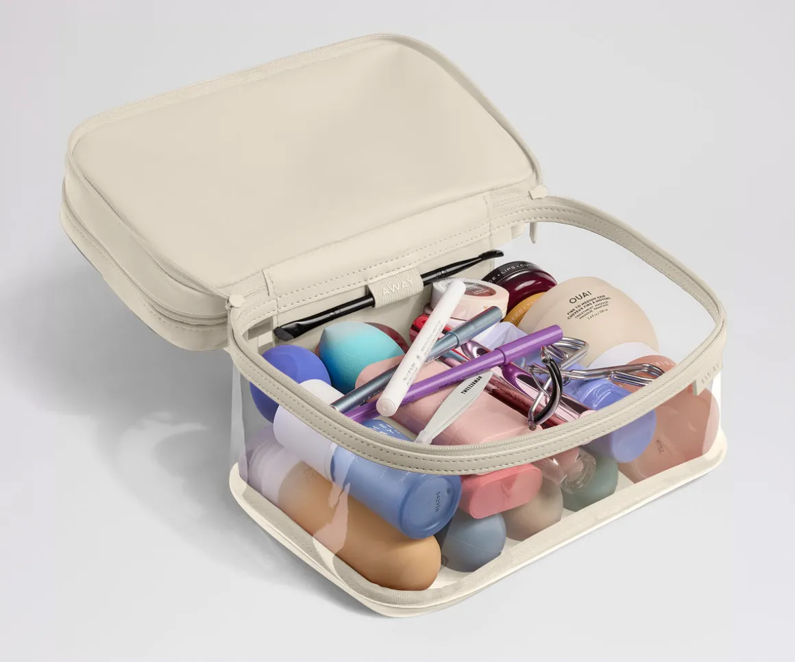 Clear Cosmetic Case in Salt White