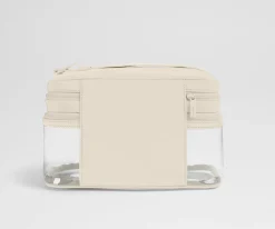 Clear Cosmetic Case in Salt White