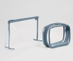 Clear Pouch Set in Coast Blue