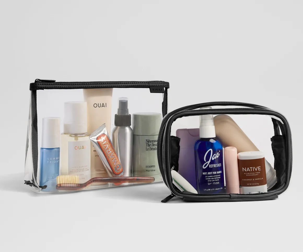 Clear Pouch Set in Jet Black
