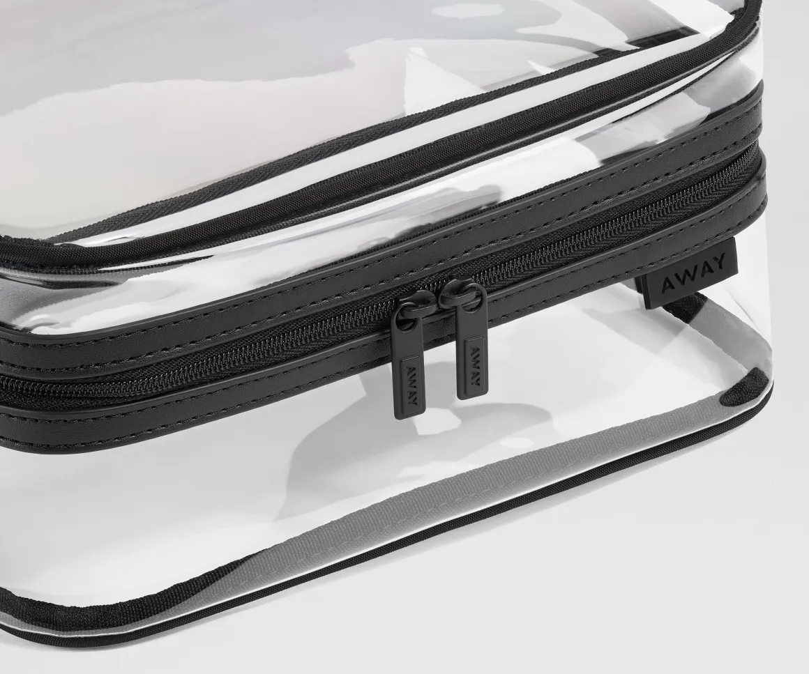 Clear Toiletry Bag in Jet Black