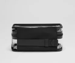 Clear Toiletry Bag in Jet Black