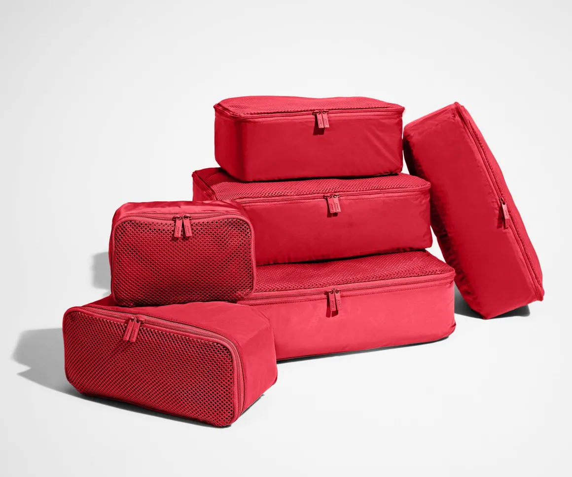Insider Packing Cubes (Set of 6) in Cherry Red