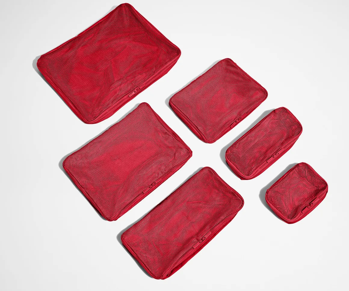 Insider Packing Cubes (Set of 6) in Cherry Red