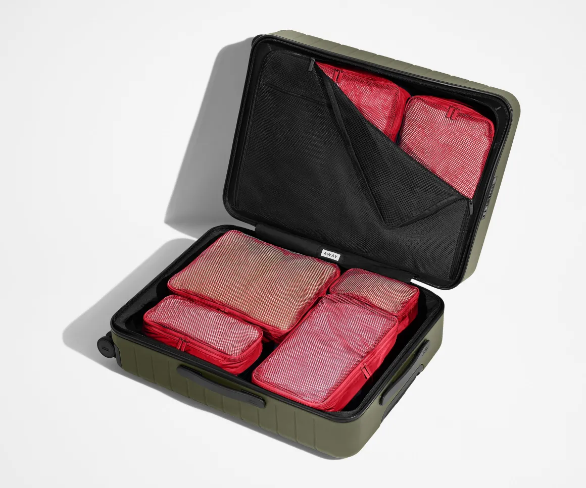 Insider Packing Cubes (Set of 6) in Cherry Red