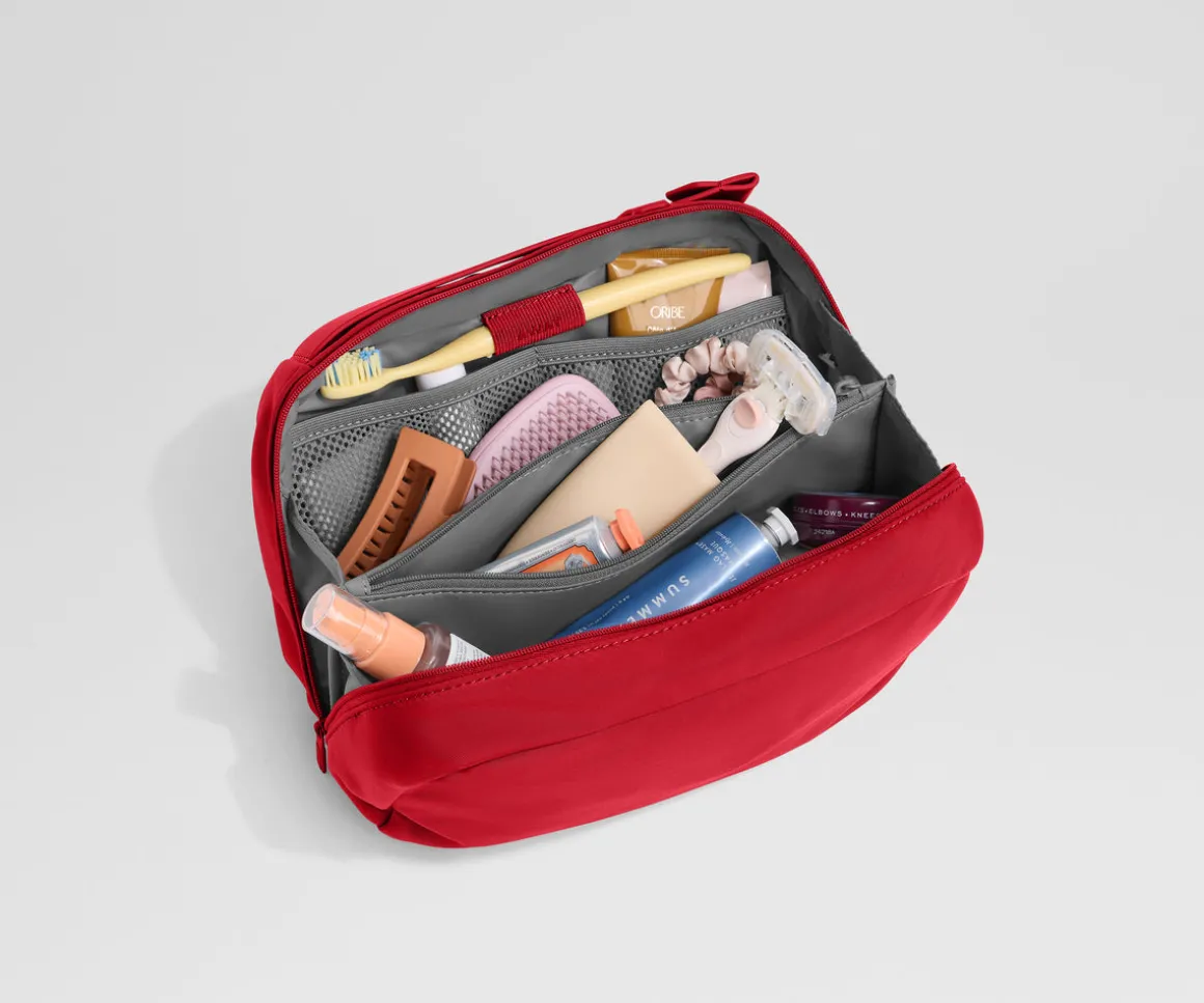 Large Toiletry Bag in Cherry Red