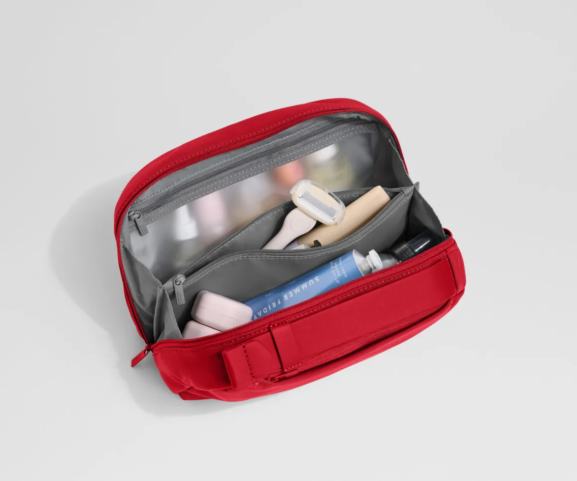 Large Toiletry Bag in Cherry Red