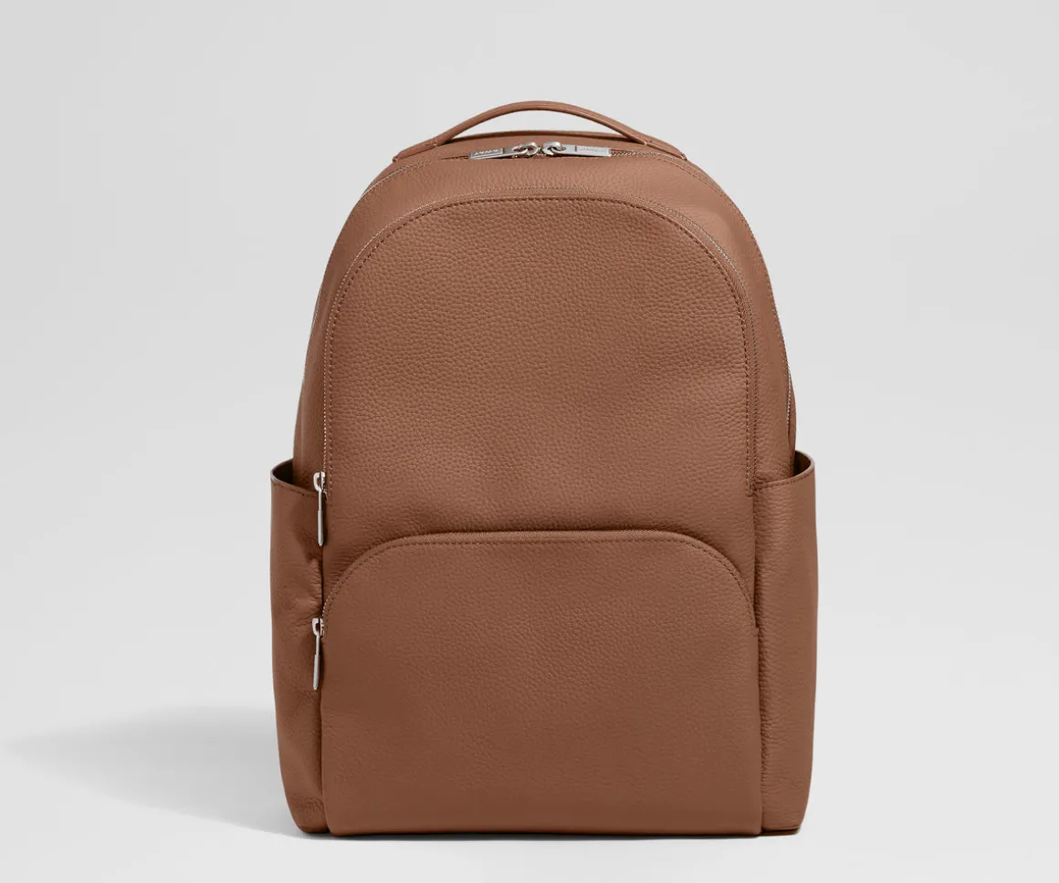 Leather Backpack in Saddle Brown