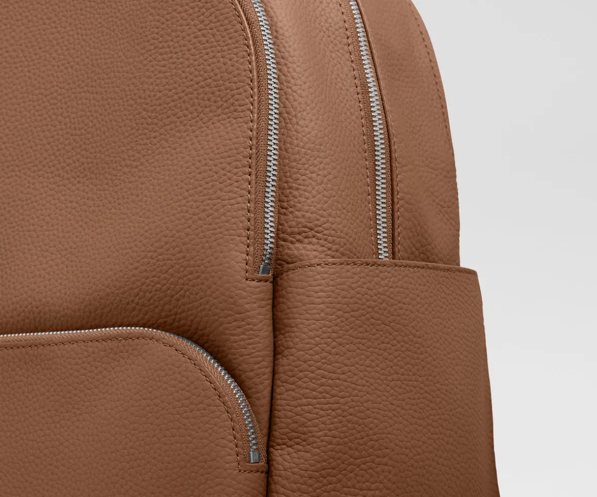 Leather Backpack in Saddle Brown