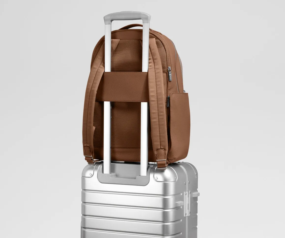 Leather Backpack in Saddle Brown