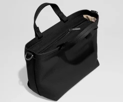 Leather Crossbody in Jet Black