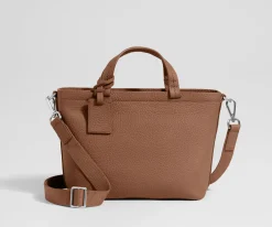 Leather Crossbody in Saddle Brown