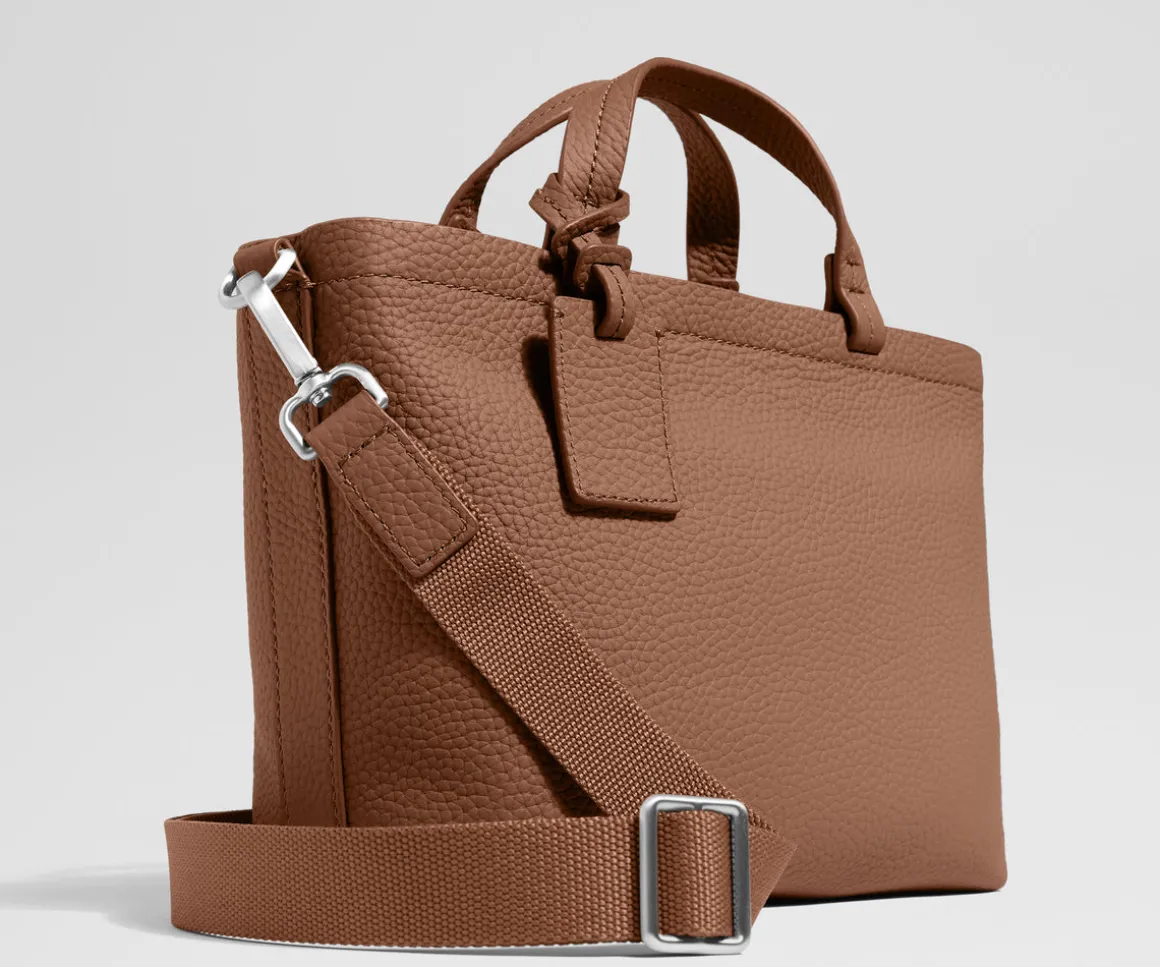 Leather Crossbody in Saddle Brown