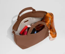 Leather Crossbody in Saddle Brown