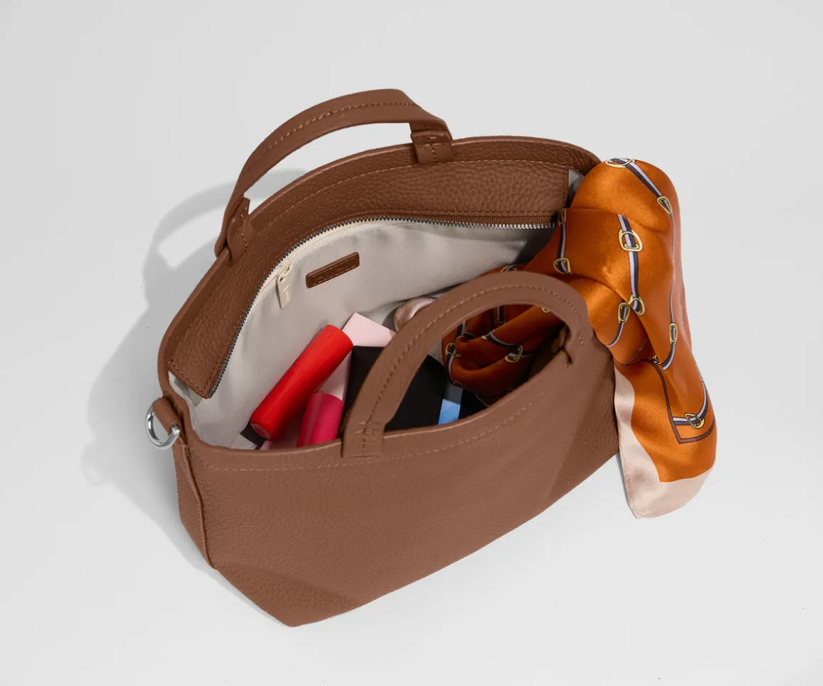 Leather Crossbody in Saddle Brown