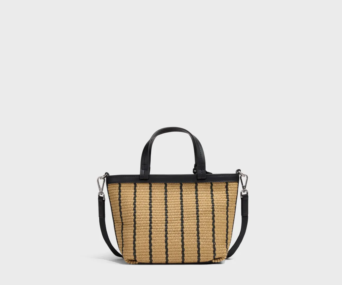 Mini Riviera Straw Tote in Black Seagrass