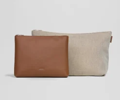 Pouch Duo in Saddle Brown