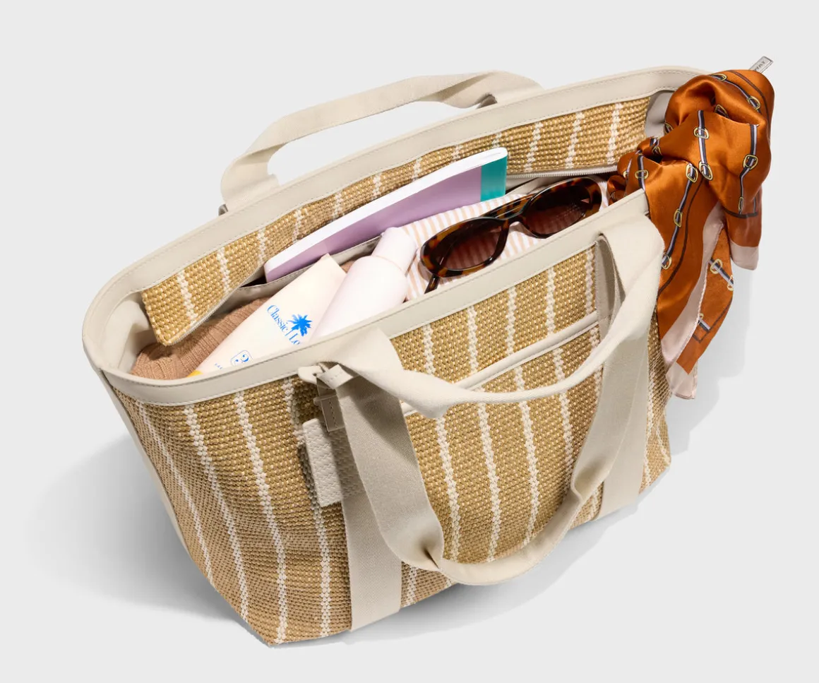 Riviera Straw Tote in White Seagrass