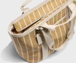 Riviera Straw Tote in White Seagrass