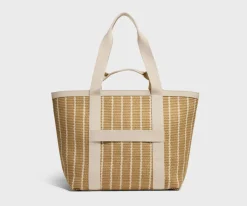 Riviera Straw Tote in White Seagrass