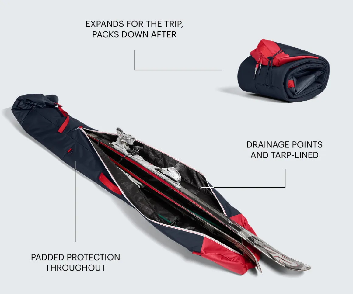 Roll-Top Ski Bag in Navy Blue