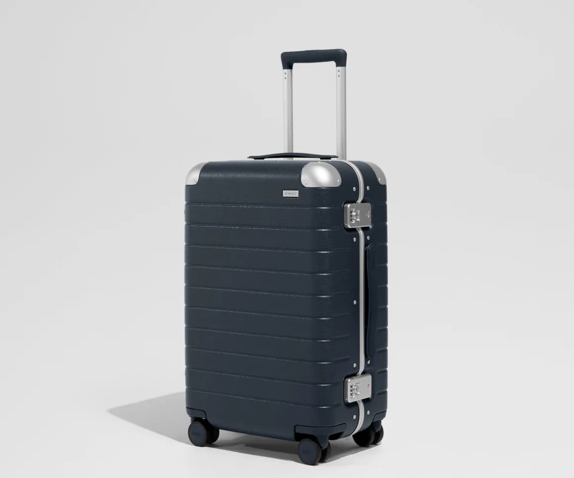 The Aluminum Edge Bigger Carry-On in Navy Blue