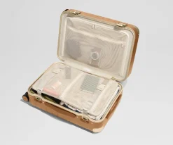 The Aluminum Edge Bigger Carry-On in Cognac Brown