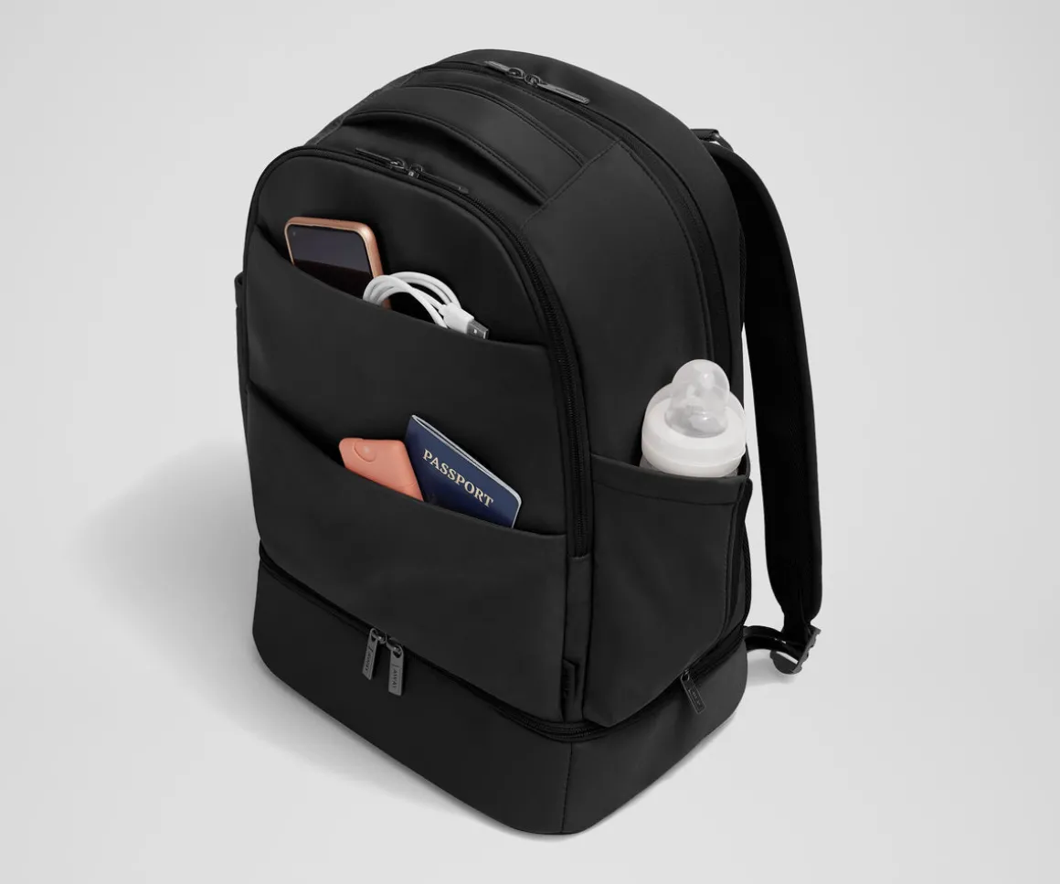The Double Diaper Backpack in Jet Black