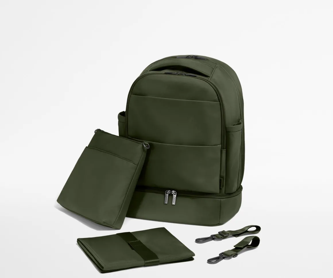 The Double Diaper Backpack in Olive Green