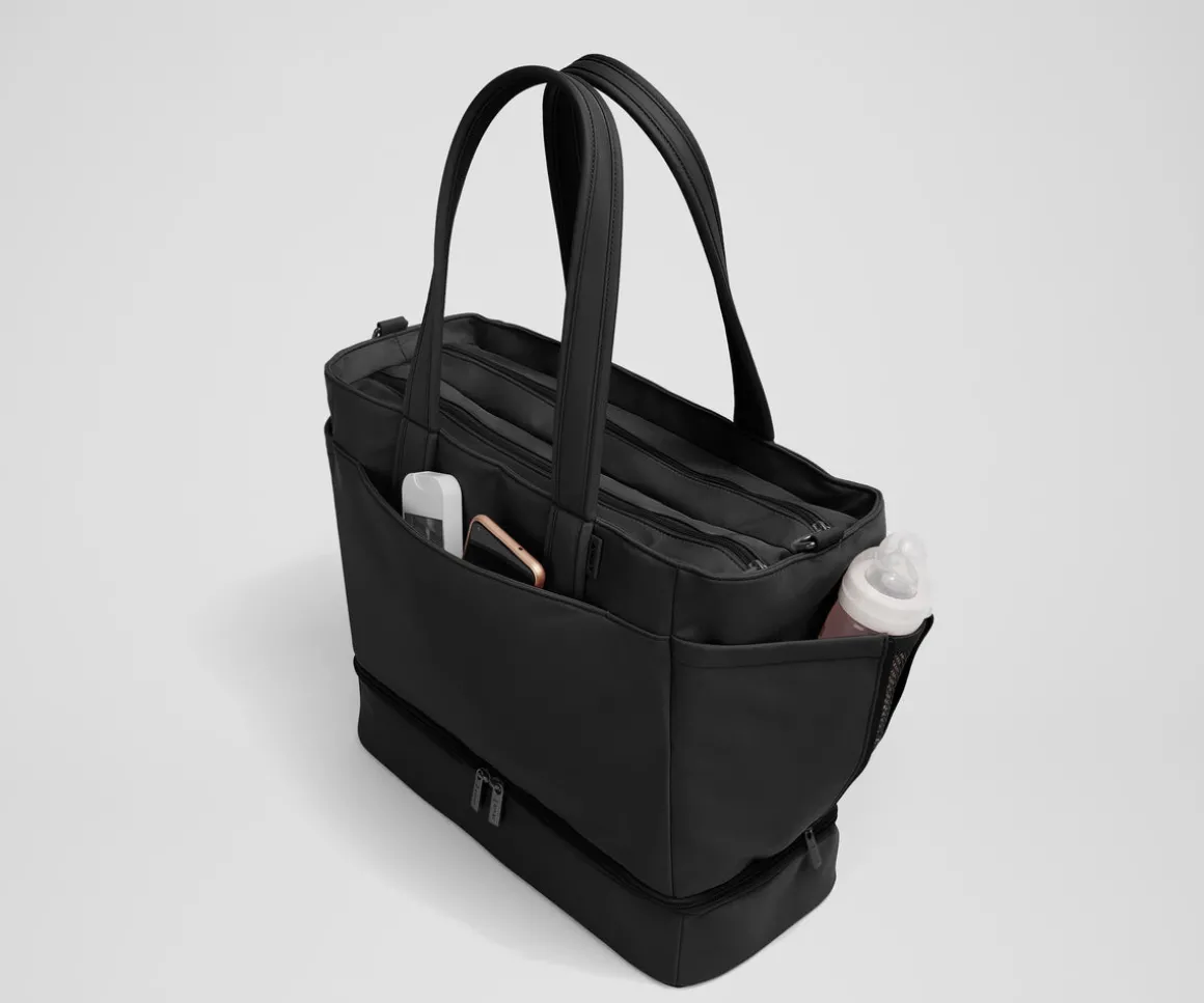 The Double Diaper Tote in Jet Black