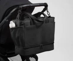 The Double Diaper Tote in Jet Black