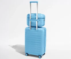 The Train Case in Glazed Opal Blue