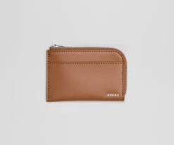 Zip Card Case in Saddle Brown