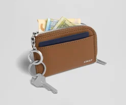 Zip Card Case in Saddle Brown