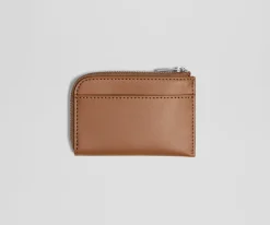 Zip Card Case in Saddle Brown