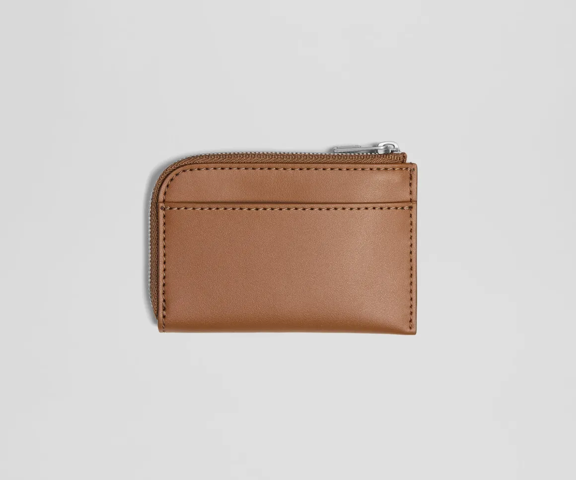 Zip Card Case in Saddle Brown